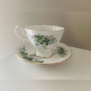 Royal Albert | Shabby Chic Octagonal Footed Cup & Saucer Bone China Ivy Pattern